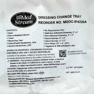 Lot of 2 - Med Stream Dressing Change Trays MSDC– 014226A

Exp 10/31/23